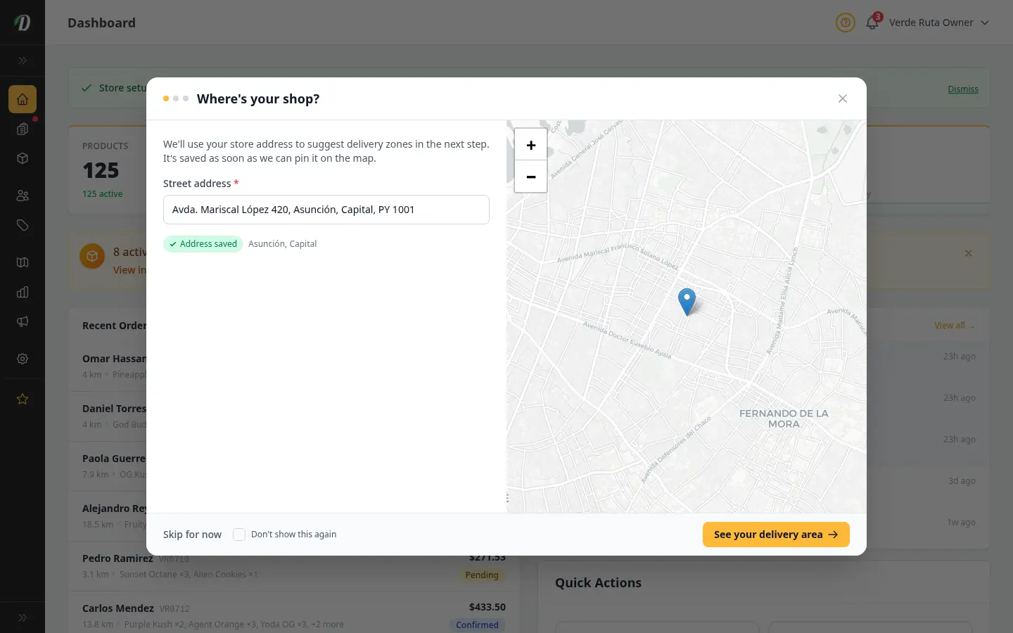 DabDash vendor dashboard