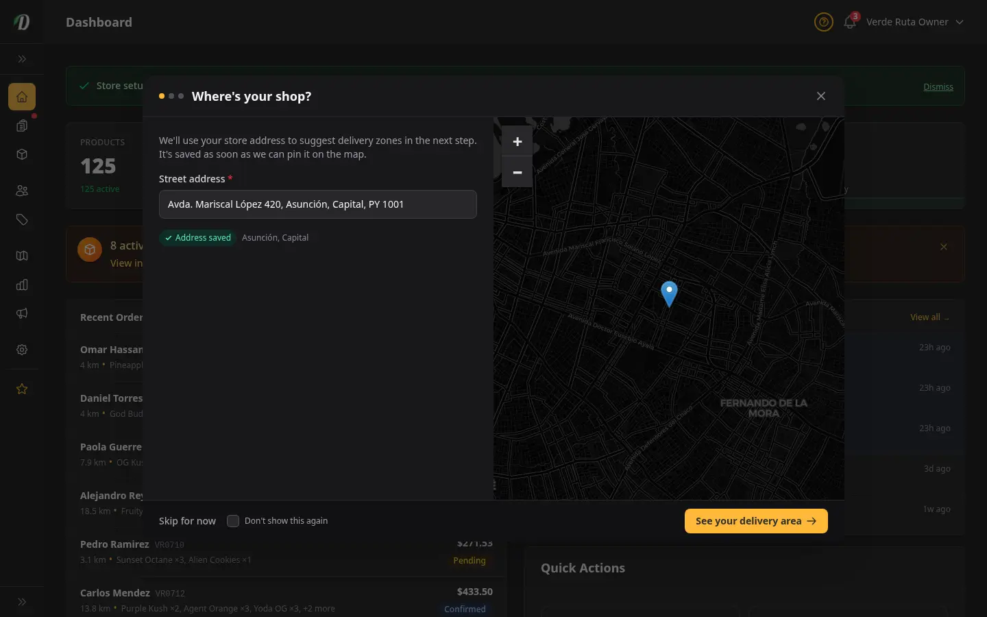 DabDash vendor dashboard